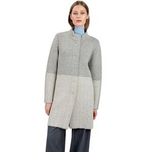 SAOL Aran Coat Women's XXL Irish Merino Wool Blend Knit Gray Winter Cozy